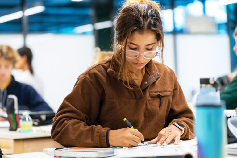 Student studying